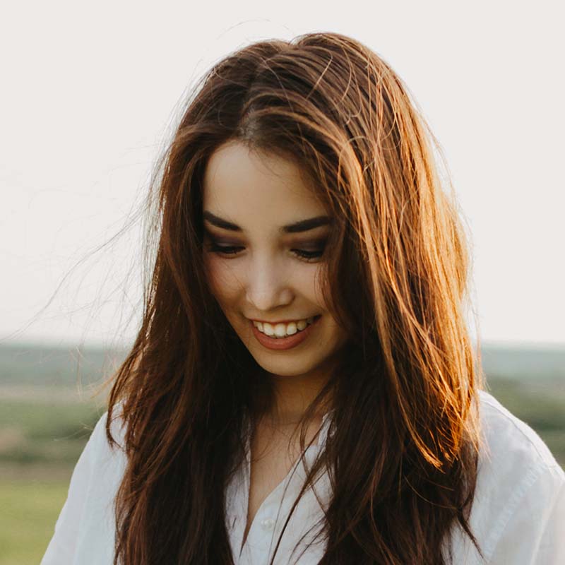 beautiful carefree long hair asian girl in white c XDCJBHC