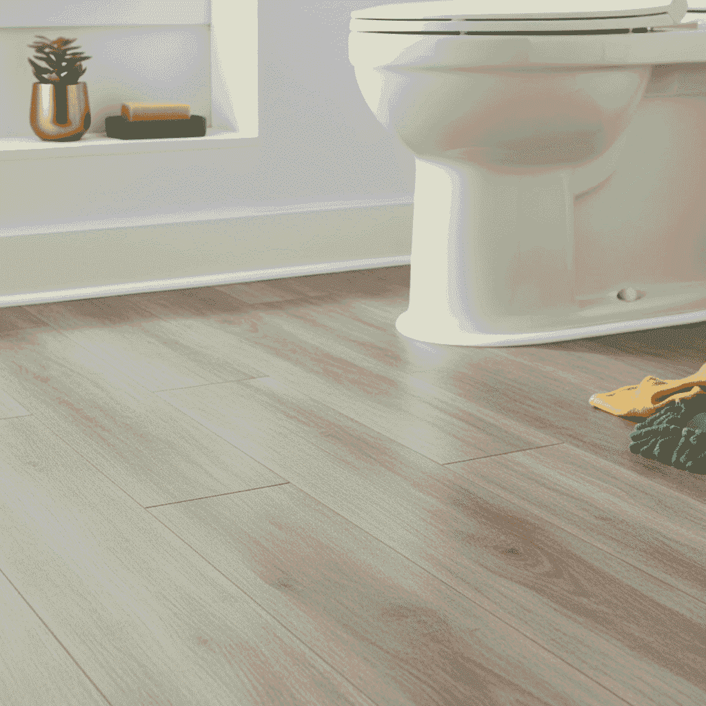 After Installing Vinyl Plank Flooring in a Bathroom