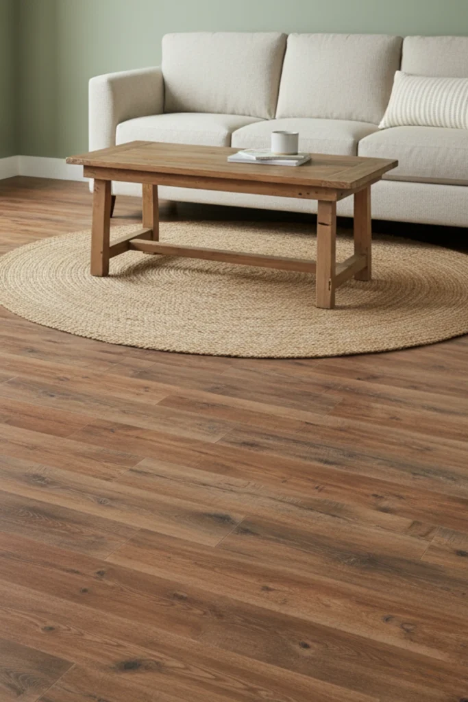 cheap vinyl flooring is displayed