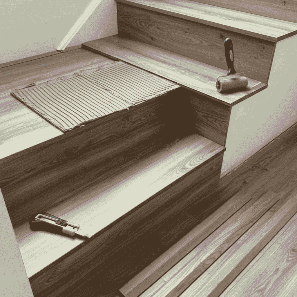 Installing Vinyl Sheet Flooring on Stairs