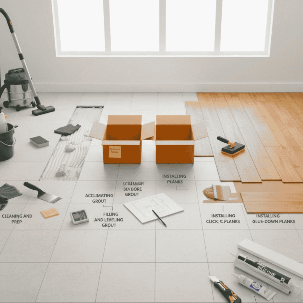 How to Install Vinyl Plank Flooring Over Tile