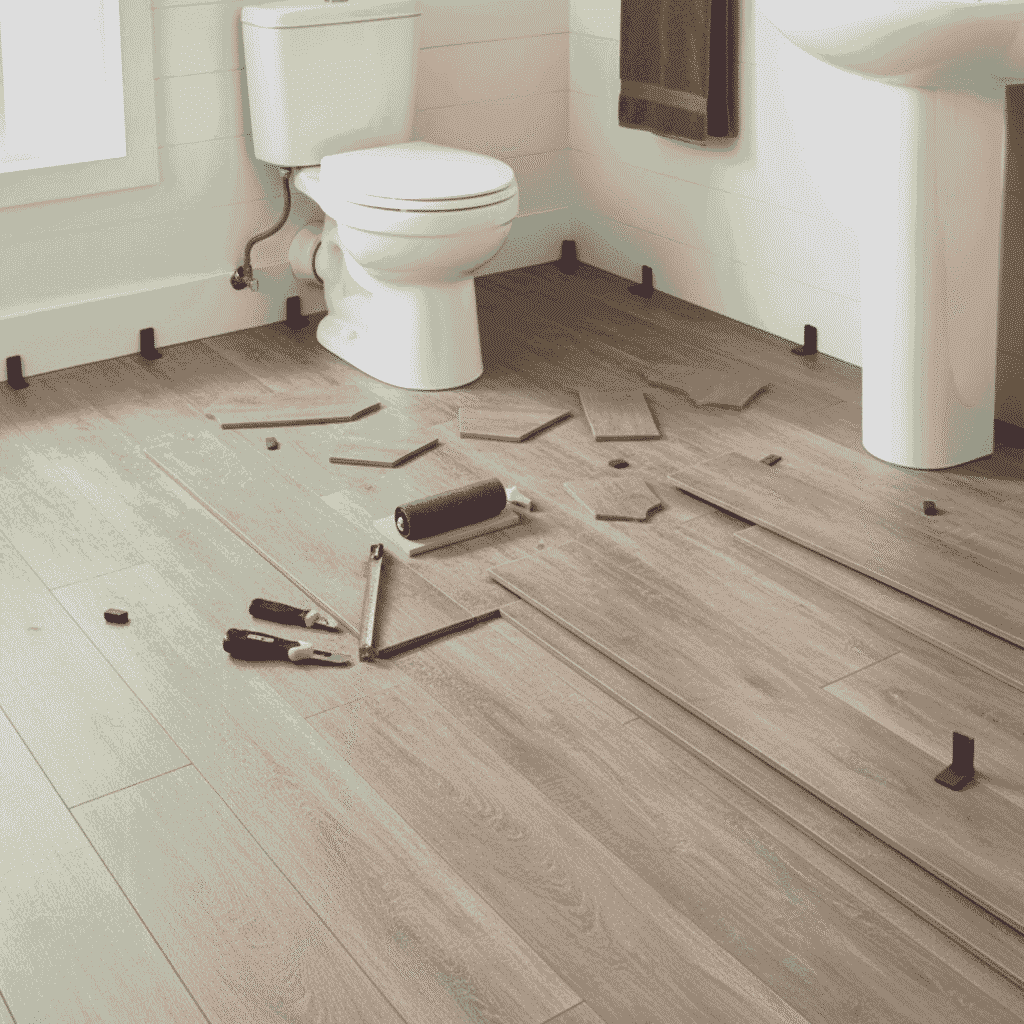Step by Step Vinyl Flooring Installation in a Bathroom