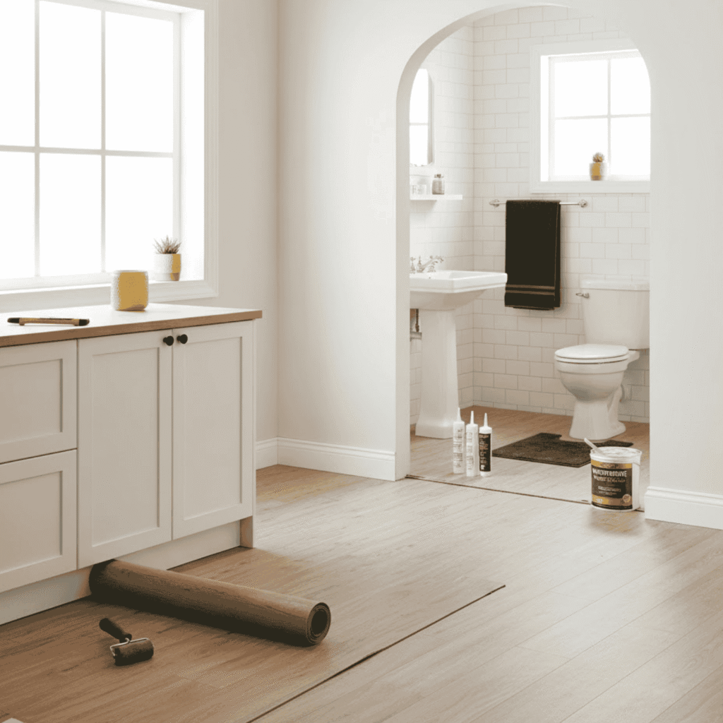 Installing Vinyl Sheet Flooring in a Bathroom or Kitchen